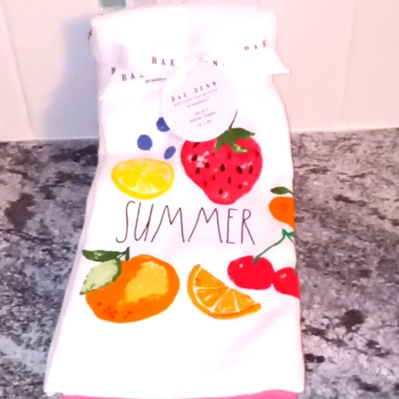 Rae Dunn Kitchen Towel Set of 3 🍋🍊🍑🍒🍓🫐 - Picture 1 of 5